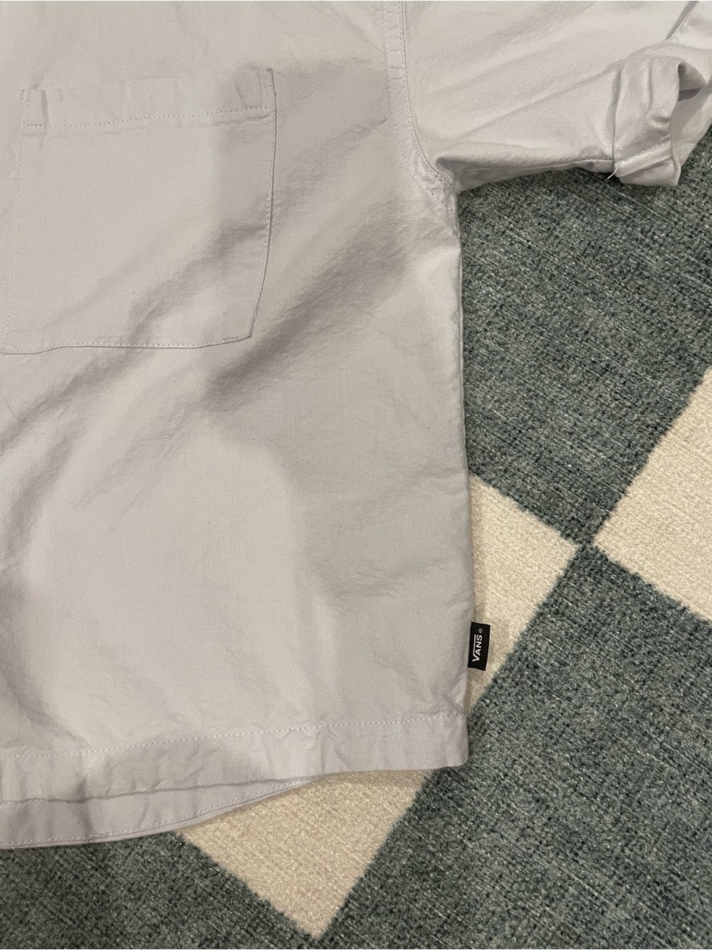 Vans Light Blue Cropped Cotton Button Down - Picture 5 of 7